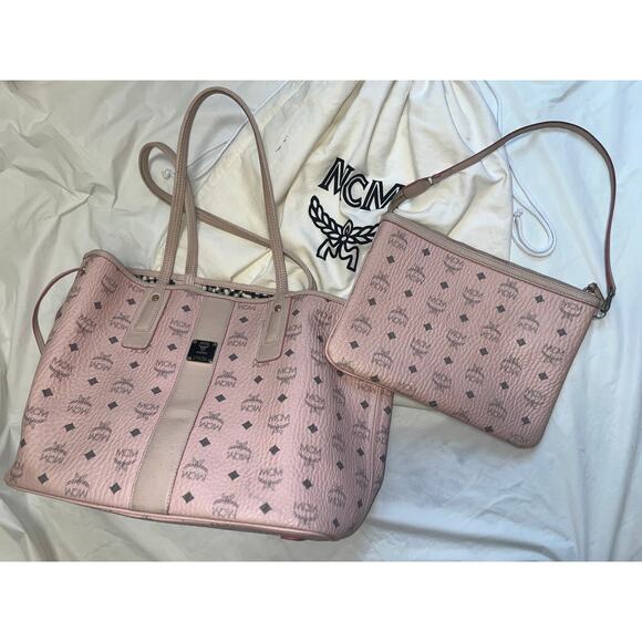 MCM Handbags - MCM Liz Reversible Tote Bag & Pouch Soft Pink with Dust Bag